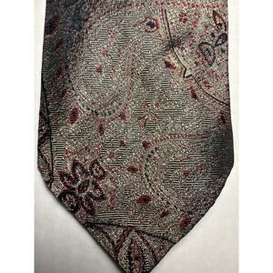 Polo by‎ Ralph Lauren 100% Silk Handmade Tie, Gold Bronze, Black & Red Accents